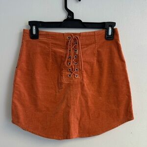 Orange Skirt with Tie at waist. Size S.